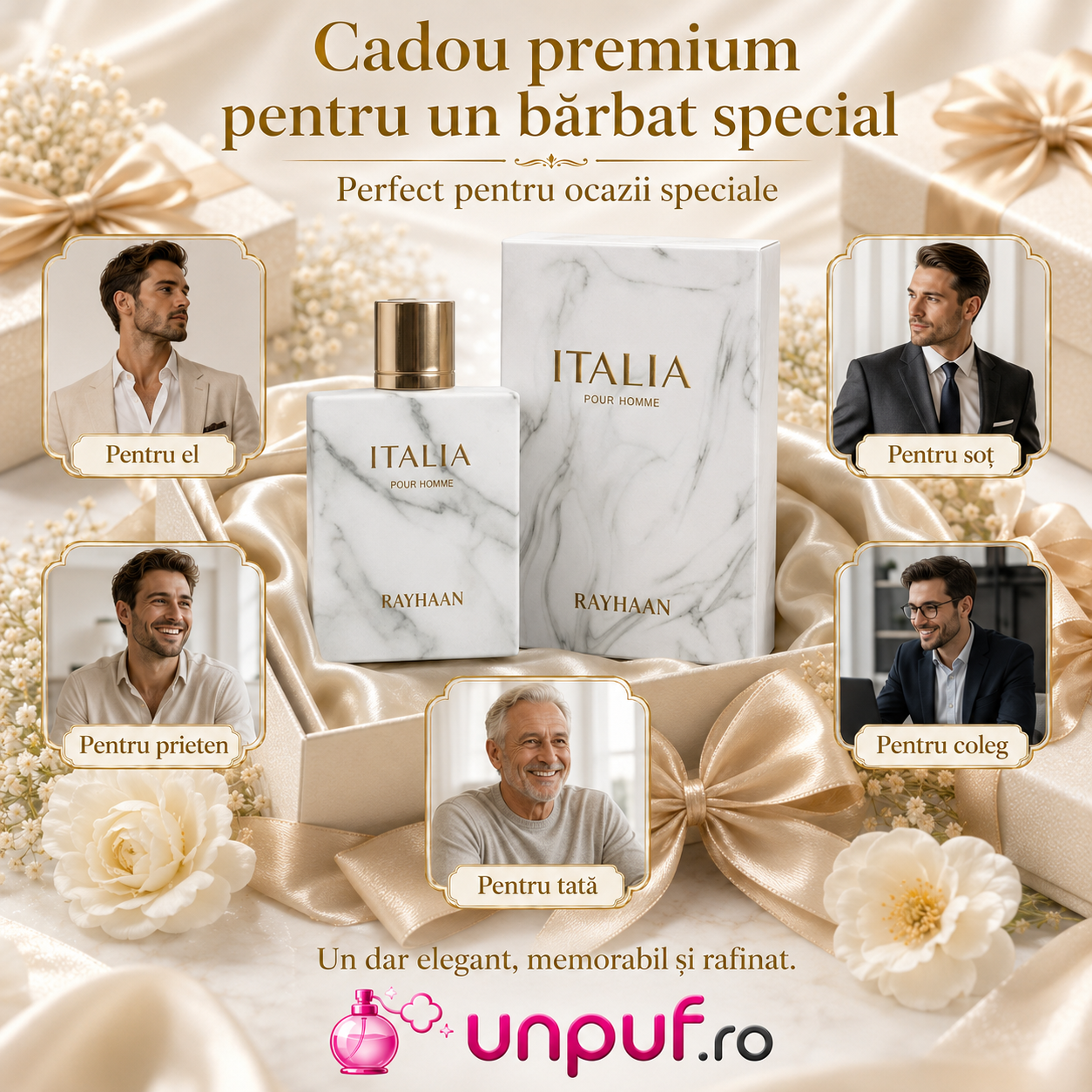 Parfum Arăbesc Rayhaan Italia Pour Homme cadou premium pentru soț, tată, prieten sau coleg